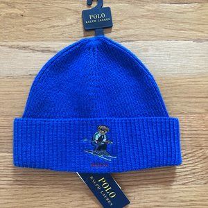 Polo Ralph Lauren Men's Skull Cap POLO BEAR Beanie NWT Royal Blue Skier